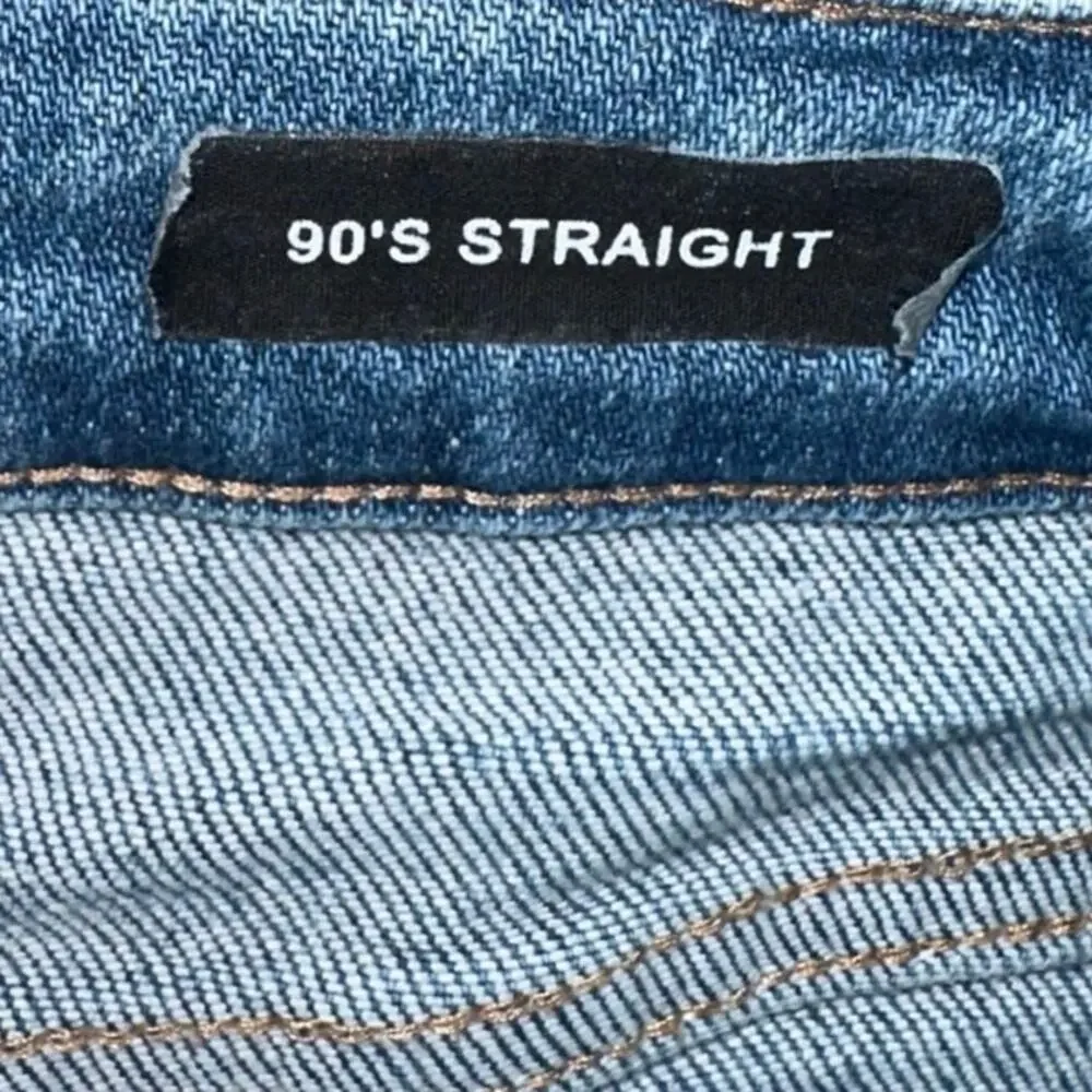 Judy Blue 90s Straight Jeans Distressed Raw Hem Size 15/32 High Rise Denim